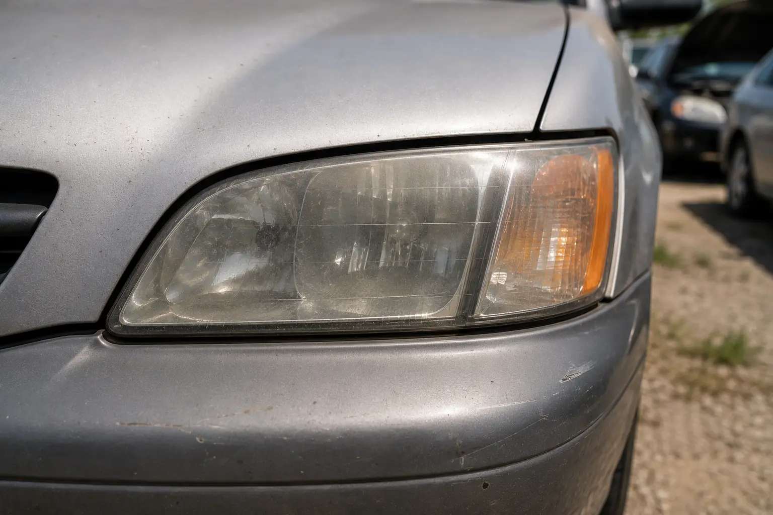 img-used-cars Close-up view of a used car headlight